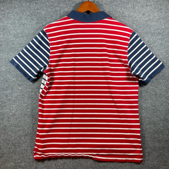 Southern Tide Polo Shirt Men's Large Red/White/Blue Striped Classic Fit Casual - Picture 9 of 10